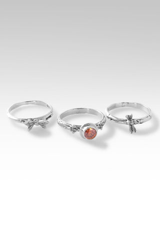 Graceful Flutter Ring Set of 3™ in Bali Sunrise™ Mystic Moissanite - Presale - only found at SARDA™