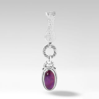 HAMMERED PURPLE ABALONE & QUARTZ TRIPLET PENDANT WITH MAGNETIC ENHANCER BAIL™ - Last Chance - only found at SARDA™