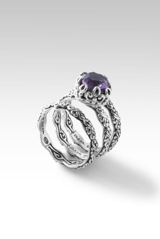 Heartfelt Devotion Ring Set of 3™ in Rose De France Amethyst - Stackable - only found at SARDA™