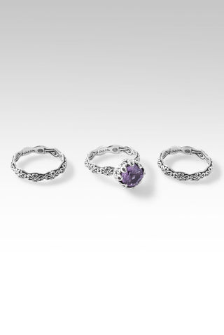 Heartfelt Devotion Ring Set of 3™ in Rose De France Amethyst - Stackable - only found at SARDA™