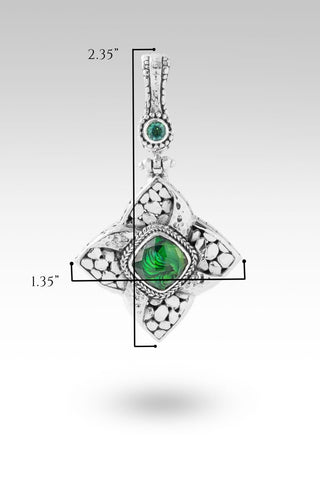 Heaven's Symphony Pendant™ in Emerald Green Abalone & Quartz Triplet - only found at SARDA™