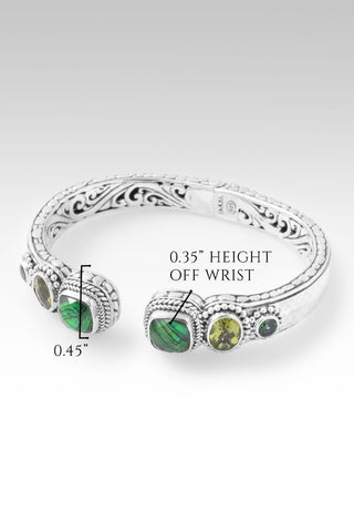 Heaven's Symphony Tip - to - Tip Bracelet™ in Emerald Green Abalone & Quartz Triplet - only found at SARDA™