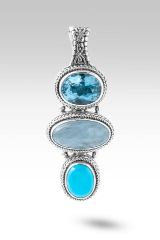 His Peace Guards Pendant™ in Aquamarine - Magnetic Enhancer Bail - only found at SARDA™