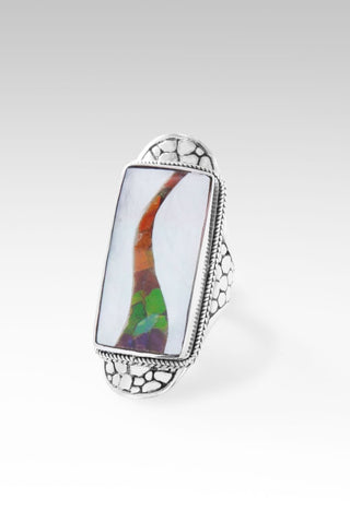 Hopeful Horizon Ring™ in White Mother of Pearl Ammolite Inlay Doublet - Statement - only found at SARDA™