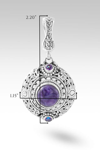 I Can Do All Things Pendant™ in Charoite - Magnetic Enhancer Bail - only found at SARDA™