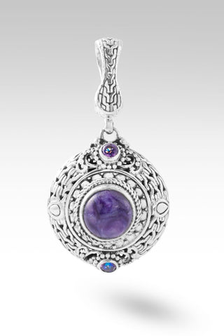 I Can Do All Things Pendant™ in Charoite - Magnetic Enhancer Bail - only found at SARDA™