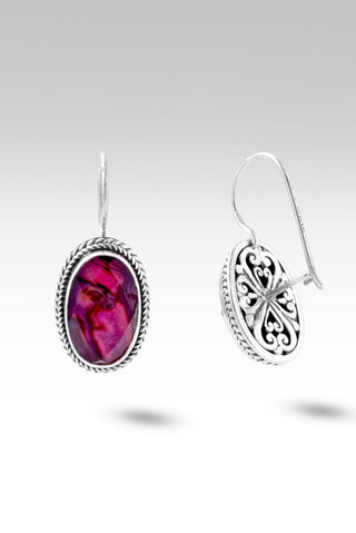 Journey to Wholeness Earrings™ in Pink Purple Abalone & Quartz Triplet - Bali Wire - only found at SARDA™