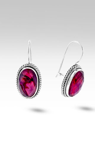 Journey to Wholeness Earrings™ in Pink Purple Abalone & Quartz Triplet - Bali Wire - only found at SARDA™