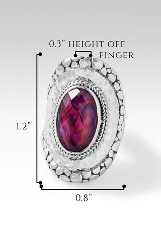 Journey to Wholeness Ring™ in Pink Purple Abalone & Quartz Triplet - Statement - only found at SARDA™