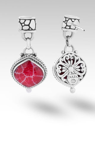 Joyful Earrings™ in Red Indonesian Coral - Stud Dangle - only found at SARDA™