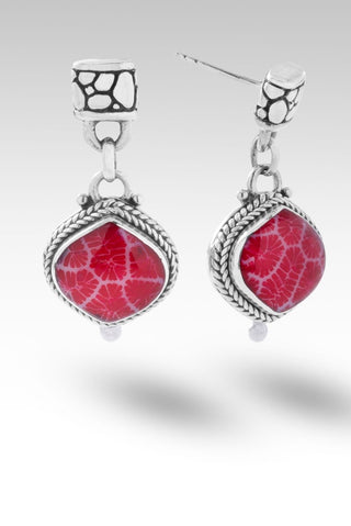 Joyful Earrings™ in Red Indonesian Coral - Stud Dangle - only found at SARDA™