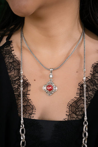 Joyful Pendant II™ in Red Indonesian Coral - Magnetic Enhancer Bail - only found at SARDA™