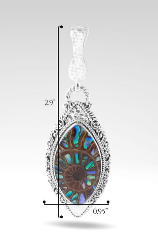 Lavish Beauty Pendant II™ in Ammonite with Abalone Inlay - Magnetic Enhancer Bail - only found at SARDA™