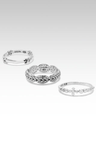 Mighty in Power Ring Set of 3™ in Chainlink - Stackable - only found at SARDA™