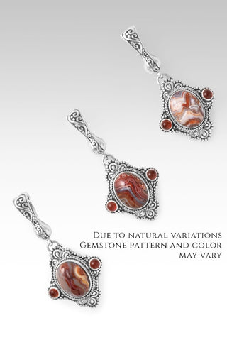 Noble Courage Pendant™ in Laguna Lace Agate - Magnetic Enhancer Bail - only found at SARDA™