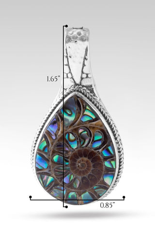 Patient in Trials Pendant™ in Ammonite with Abalone Inlay - Magnetic Enhancer Bail - only found at SARDA™