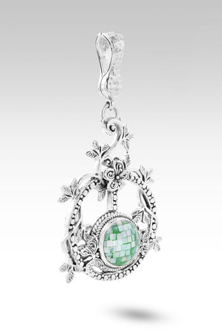 Peace Promise Pendant II™ in Green Mother of Pearl Mosaic - Magnetic Enhancer Bail - only found at SARDA™