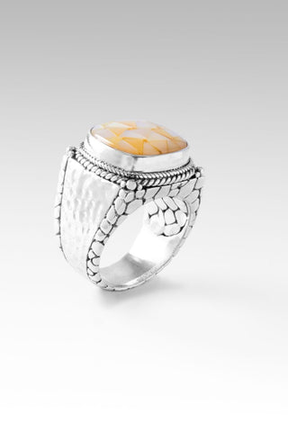 Peaceful Heart Ring™ in Golden Mother of Pearl Mosaic - Statement - only found at SARDA™