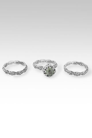 Poised Ring II Set of 3™ in Prehnite - Stackable - only found at SARDA™