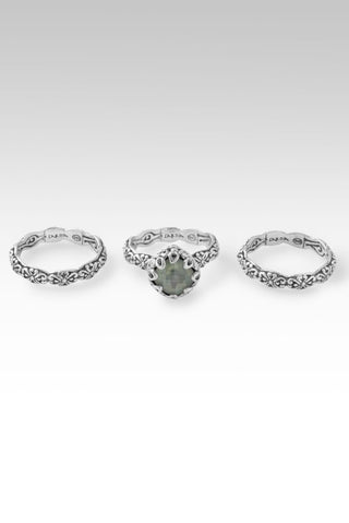 Poised Ring II Set of 3™ in Prehnite - Stackable - only found at SARDA™