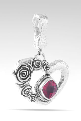Precious Rose Pendant™ in Red Lab Created Ruby - Magnetic Enhancer Bail - only found at SARDA™