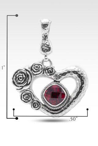 Precious Rose Pendant™ in Red Lab Created Ruby - Magnetic Enhancer Bail - only found at SARDA™