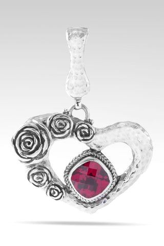Precious Rose Pendant™ in Red Lab Created Ruby - Magnetic Enhancer Bail - only found at SARDA™