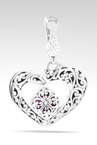 Precious Rose Pendant™ in Red Lab Created Ruby - Magnetic Enhancer Bail - only found at SARDA™