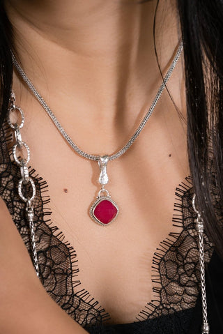 Promise of Grace Pendant™ in Wild Raspberry Chalcedony - Magnetic Enhancer Bail - only found at SARDA™