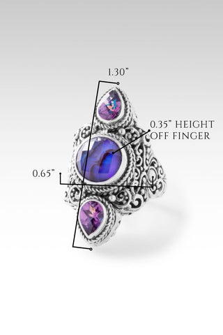 Regal Devotion Ring II™ in Royal Purple Abalone Quartz Triplet - Dinner - only found at SARDA™