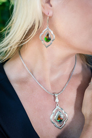 Rejoice In Hope Earrings™ in Ammolite Triplet - Lever Back - only found at SARDA™