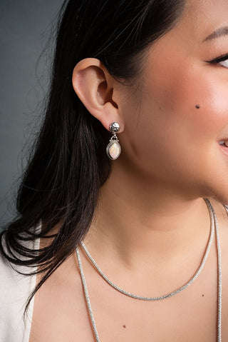 Respond Rightly Earrings™ in Peaches & Cream Simulated Opal - Stud Dangle - only found at SARDA™