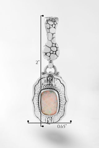 Rise Above Pendant™ in Peaches & Cream Simulated Opal - Magnetic Enhancer Bail - only found at SARDA™