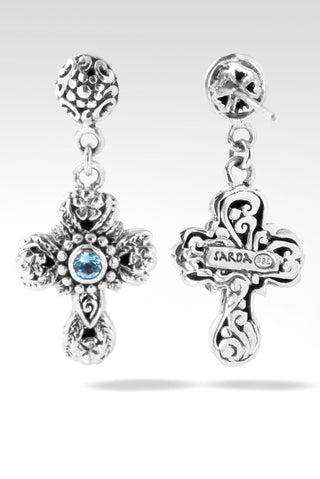 Ruth Earrings™ in Blue Topaz - Stud Dangle - only found at SARDA™