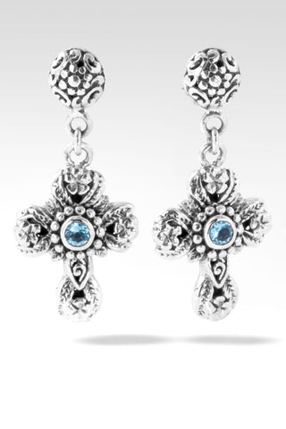 Ruth Earrings™ in Blue Topaz - Stud Dangle - only found at SARDA™