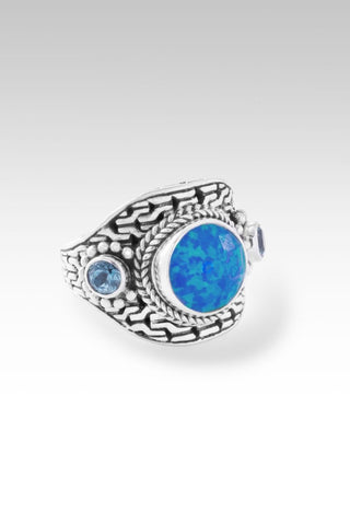 Sacred Path Ring™ in Bali Blue Simulated Opal - Statement - only found at SARDA™