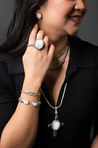 Seraphiel Ring™ in White Mother of Pearl - Statement - only found at SARDA™