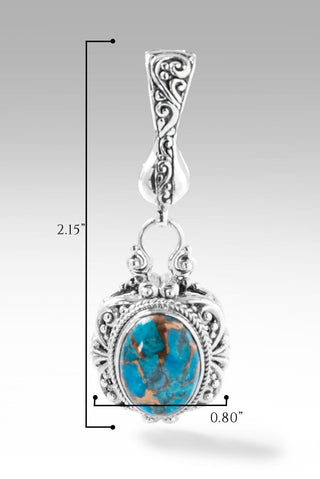 Serene Radiance Pendant™ in Blue Mohave Kingman Turquoise with Bronze - Magnetic Enhancer Bail - only found at SARDA™