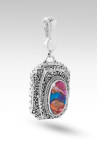 Share Kindness Locket Pendant™ in Sweetart Kingman Turquoise - Magnetic Enhancer Bail - only found at SARDA™