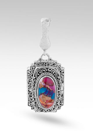 Share Kindness Locket Pendant™ in Sweetart Kingman Turquoise - Magnetic Enhancer Bail - only found at SARDA™