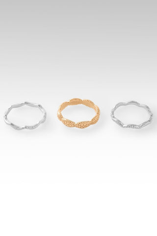 Sow Gentleness Ring Set of 3™ in 18K Gold & Rhodium Over Sterling Silver - Stackable - only found at SARDA™