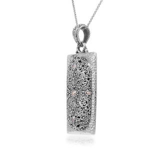 Sterling Silver And Real Gold Hammered & Filigree "Lavished Upon Us" Pendant™ - Last Chance - only found at SARDA™