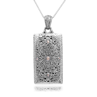 Sterling Silver And Real Gold Hammered & Filigree "Lavished Upon Us" Pendant™ - Last Chance - only found at SARDA™