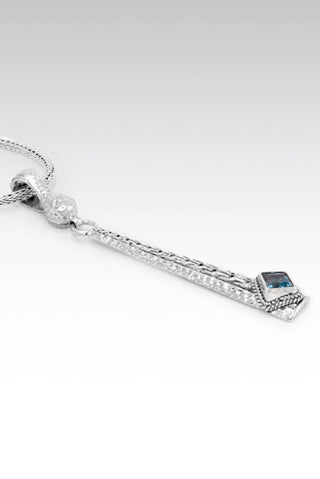 Sterling Silver Chainlink and Hammered Blue Topaz Pendant Enhancer - Last Chance - only found at SARDA™