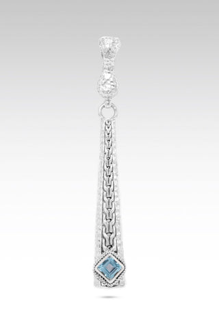 Sterling Silver Chainlink and Hammered Blue Topaz Pendant Enhancer - Last Chance - only found at SARDA™