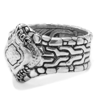 STERLING SILVER CHAINLINK & HAMMERED RING™ - Last Chance - only found at SARDA™