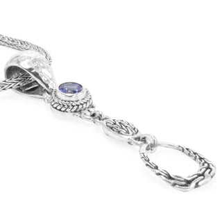 Sterling Silver Chainlink & Hammered Tanzanite Pendant Medium With Magnetic Enhancer Bail - Last Chance - only found at SARDA™