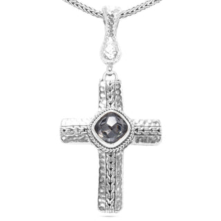 Sterling Silver Chainlink Odyssey Black Knight™ Mystic Quartz Pendant Enhancer - Last Chance - only found at SARDA™