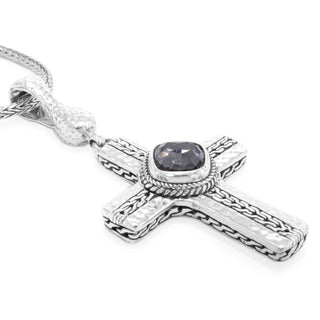 Sterling Silver Chainlink Odyssey Black Knight™ Mystic Quartz Pendant Enhancer - Last Chance - only found at SARDA™