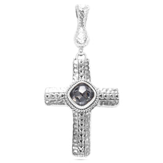 Sterling Silver Chainlink Odyssey Black Knight™ Mystic Quartz Pendant Enhancer - Last Chance - only found at SARDA™